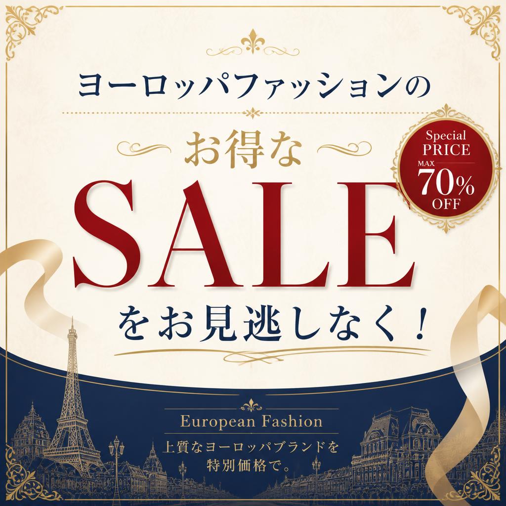 ヨーロッパファッションのお得なセールをお見逃しなく！