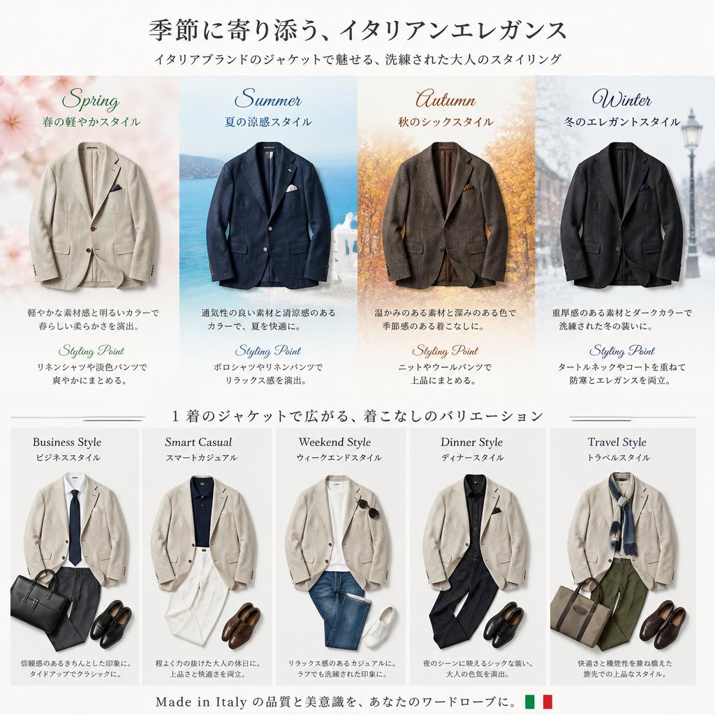 シーズンごとのジャケットスタイル